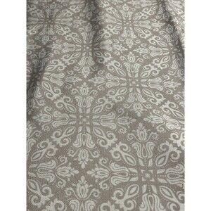 Laura Ashley Beige Tan & White Paisley Floral Tablecloth 58” x 81”